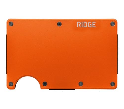 The Ridge Ridge Wallet for Men - Slim Minimalist Compact Wallet and Card Holder, RFID Protected Front Pocket Wallets for Men with Integrated Money Clip (Basecamp Orange) - Image 1