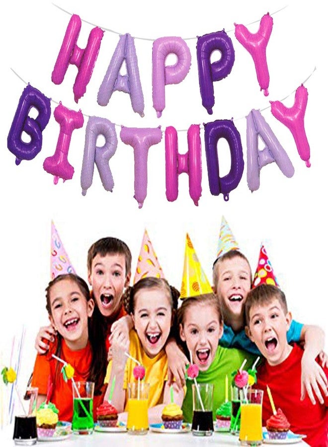 AMFIN مجموعة بالونات عيد ميلاد سعيد من AMFIN® (16 بوصة)، بالونات عيد ميلاد سعيد للزينة - وردي وأرجواني - Image 2