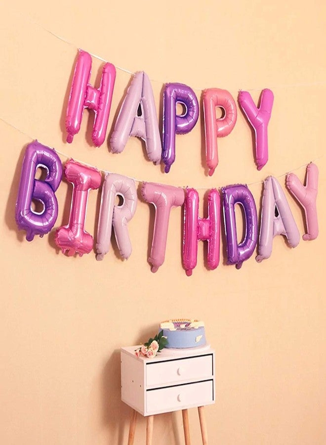 AMFIN مجموعة بالونات عيد ميلاد سعيد من AMFIN® (16 بوصة)، بالونات عيد ميلاد سعيد للزينة - وردي وأرجواني - Image 1
