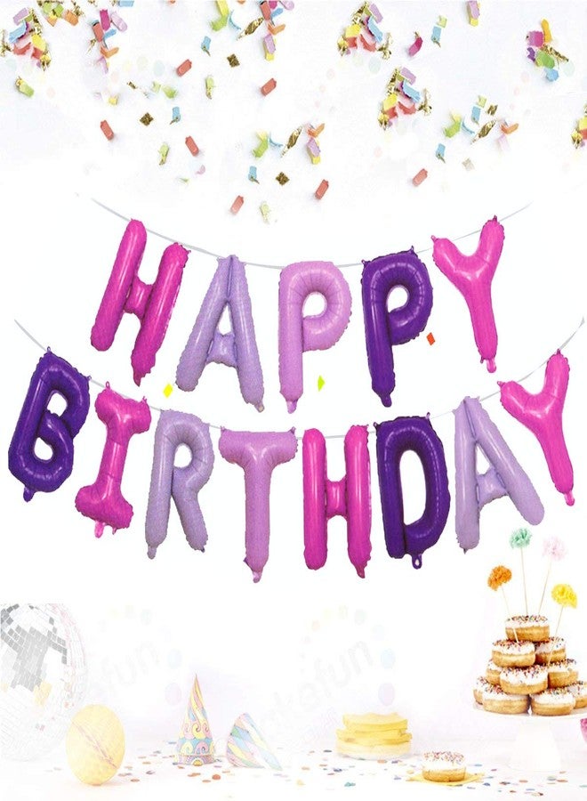 AMFIN مجموعة بالونات عيد ميلاد سعيد من AMFIN® (16 بوصة)، بالونات عيد ميلاد سعيد للزينة - وردي وأرجواني - Image 4