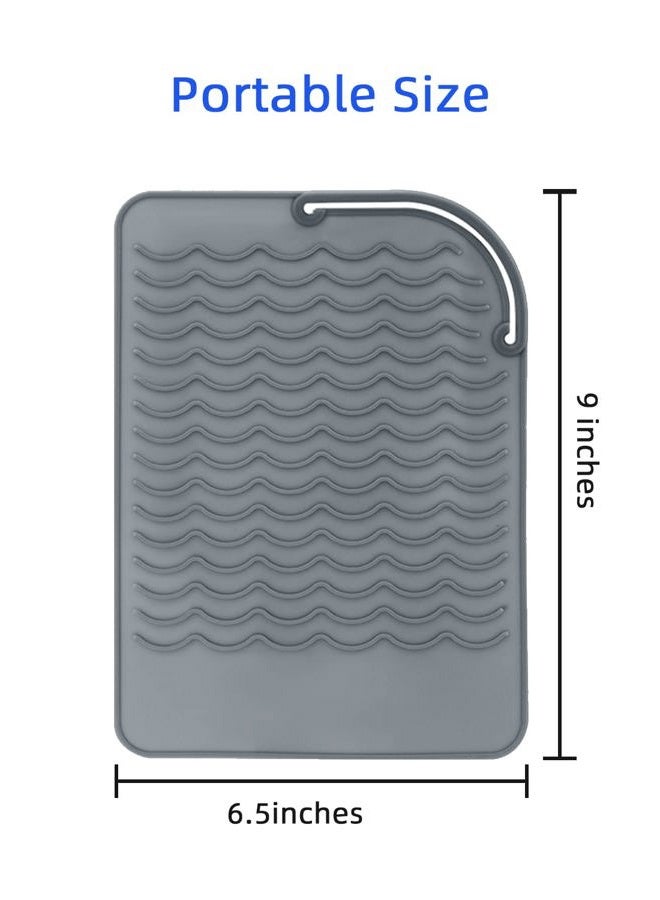 AFT90 Heat Resistant Mat for Curling Iron, Flat Irons and Hair Straightener Hair Styling Tools 9" x 6.5", Food Grade Silicone, Grey - Image 4