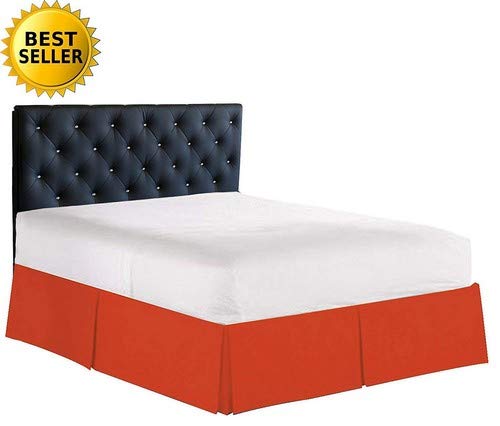 Elegant Comfort Elegant Comfort 1500 Premier Wrinkle & Fade Resistant Hotel Quality Bed Skirt/Dust Ruffle - Pleated Tailored 14inch Drop  King  Rust  - Image 3