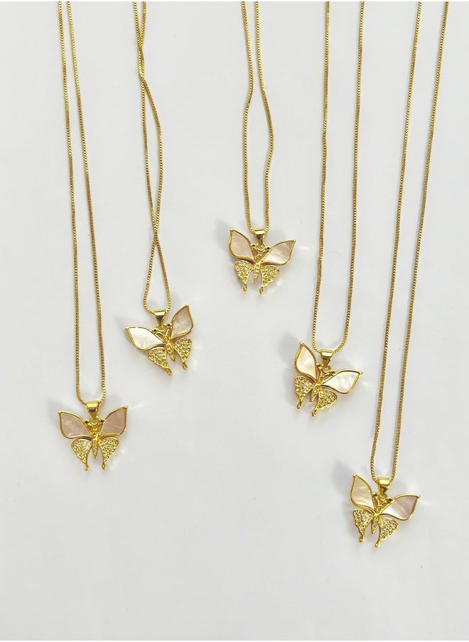 Generic Exquisite shell butterfly necklace for women plated in 18k gold  - Image 2