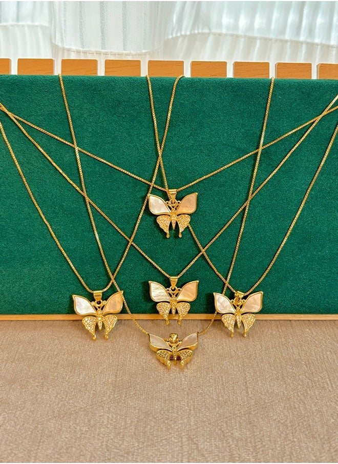 Generic Exquisite shell butterfly necklace for women plated in 18k gold  - Image 3