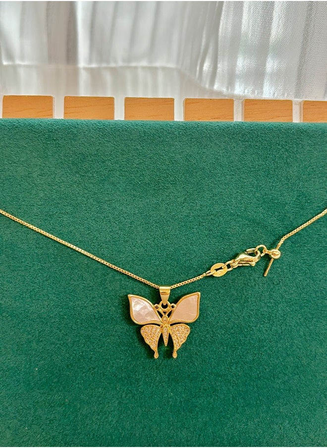 Generic Exquisite shell butterfly necklace for women plated in 18k gold  - Image 4