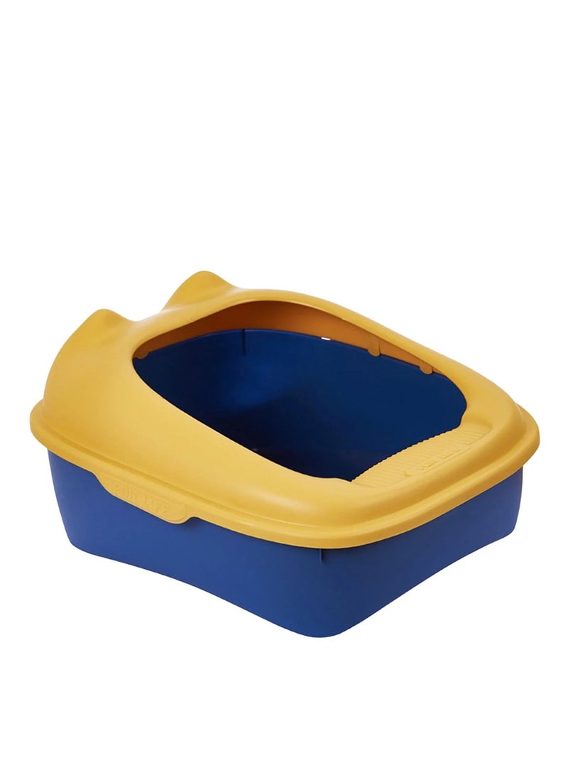 صندوق نفايات كيتي مريح شبه مغلق قوي هريرة قعادة المرحاض كيتي القمامة عموم للقطط الداخلية القطط مرحاض الحيوانات الأليفة متوسطة - Image 1