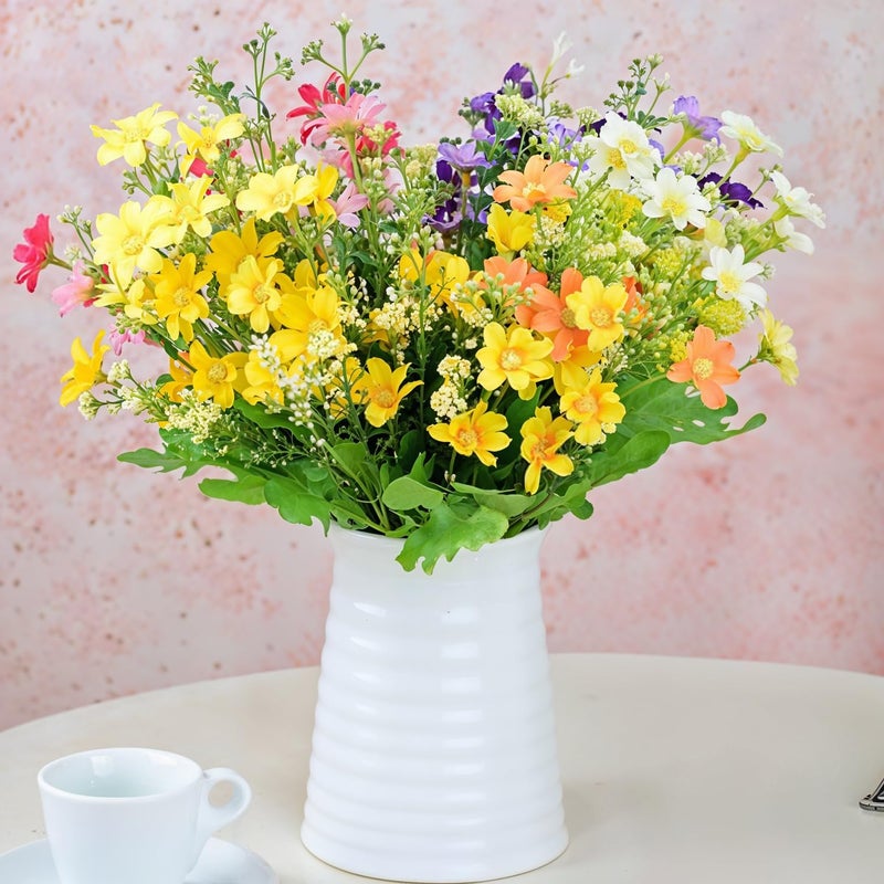 Riverbyland Artificial Daisy Flowers Assorted Colors Bunches of 8 - Image 1