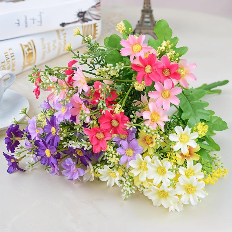 Riverbyland Artificial Daisy Flowers Assorted Colors Bunches of 8 - Image 3