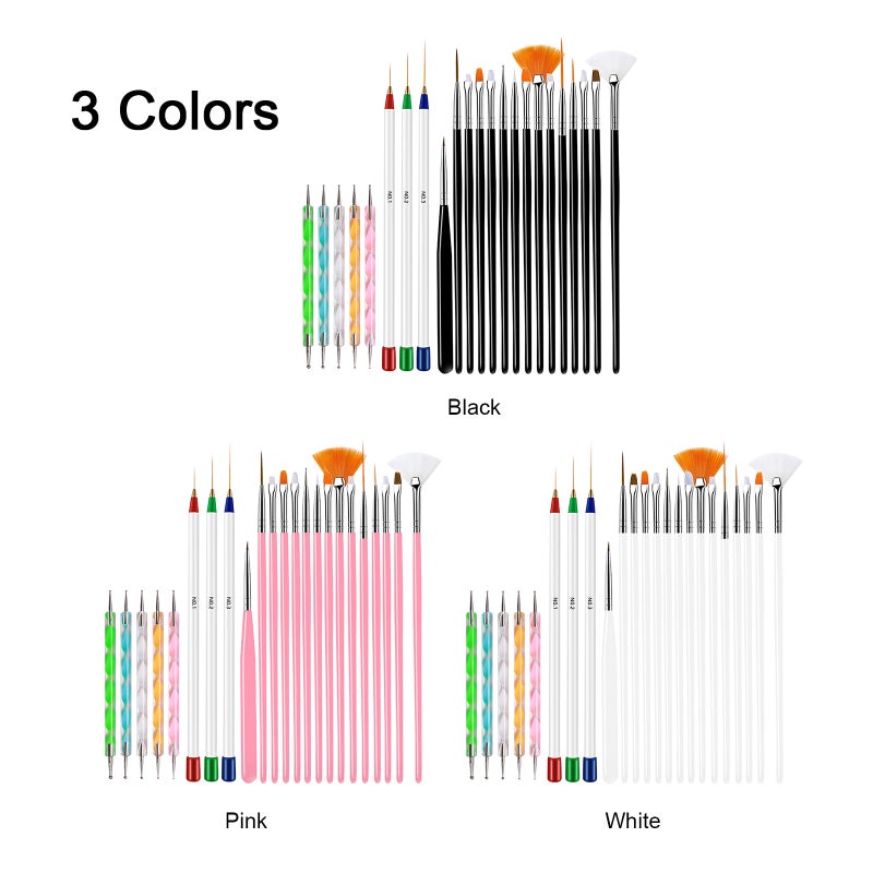 23pcs Nail Art Brushes Nail Liner Painting Carving Dotting Pens Acrylic French Nail Brushes Set for Nail Painting Drawing DIY Nail Tool - Image 2