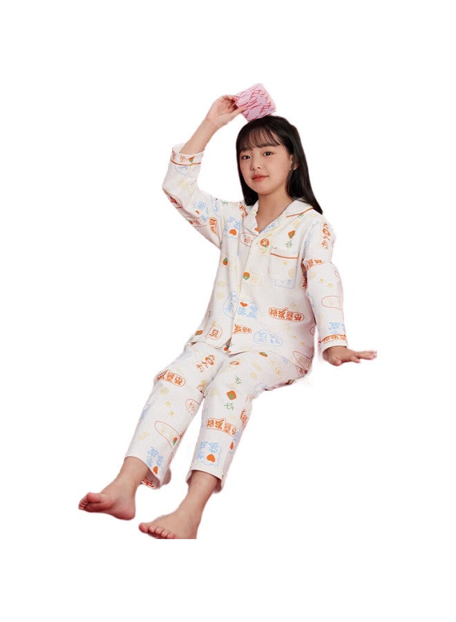 Red Bean Hongdou Children'S Pajamas, Boys And Girls Pure Cotton, Jili New Year Home Wear Set, For Older Children, Long-Sleeve Pajamas, J3158 165 - Image 2