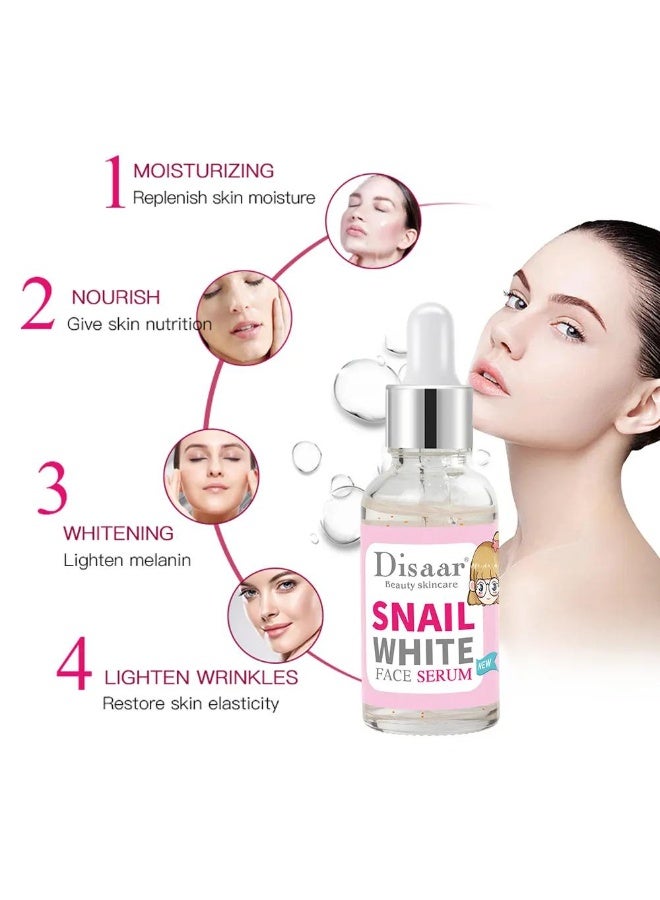 Disaar Snail White Facial Serum, Snail Secretion Filtrate, Face Hyaluronic Acid Serum Moisturizing Collage - Image 5