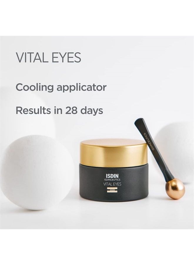 ISDIN - Isdinceutics Vital Eyes - Night Eye Cream for Wrinkles Formulated with Melatonin, Cooling Applicator Included - Image 1