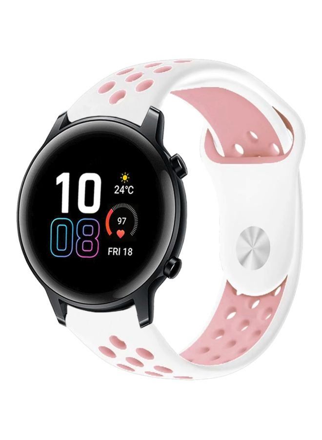 vesus Replacement Band For Honor MagicWatch 2 42mm White/Light Pink
