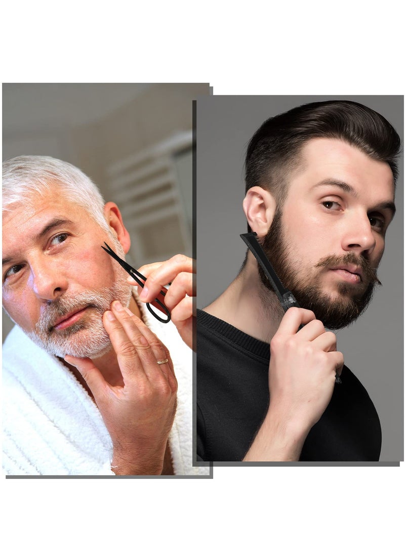 Beard Shaper Kit Including 1 Adjustable Shaper 1 Barber Pencil 3 Razors 1 Beard Trimming Scissor Complete Shaping and Styling Tool for Men Gift