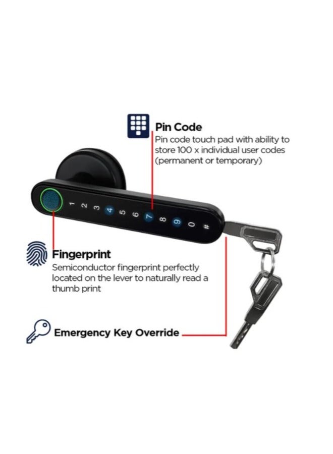 ROBUSTLINE Robustline Rose Type Electronic Smart Lock For Front Door with 4 Functions-2 Years Warranty Fingerprint Mobile App Passcode Metal Key  - Image 2