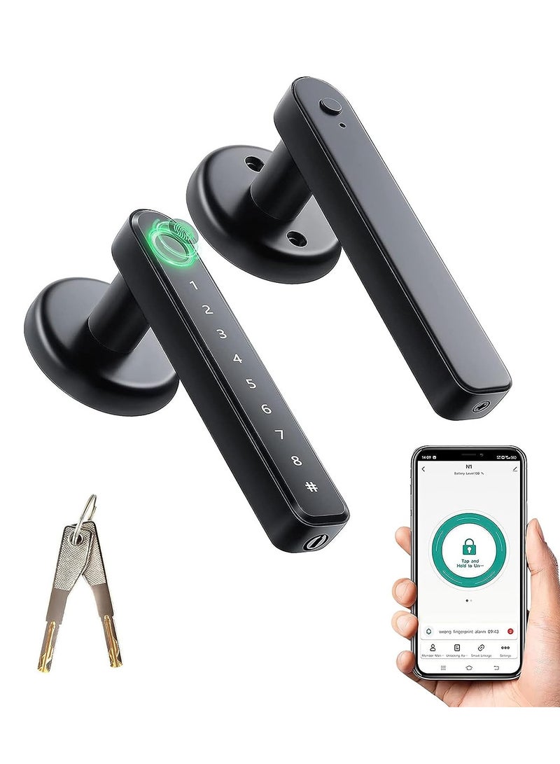 ROBUSTLINE Robustline Rose Type Electronic Smart Lock For Front Door with 4 Functions-2 Years Warranty Fingerprint Mobile App Passcode Metal Key  - Image 1
