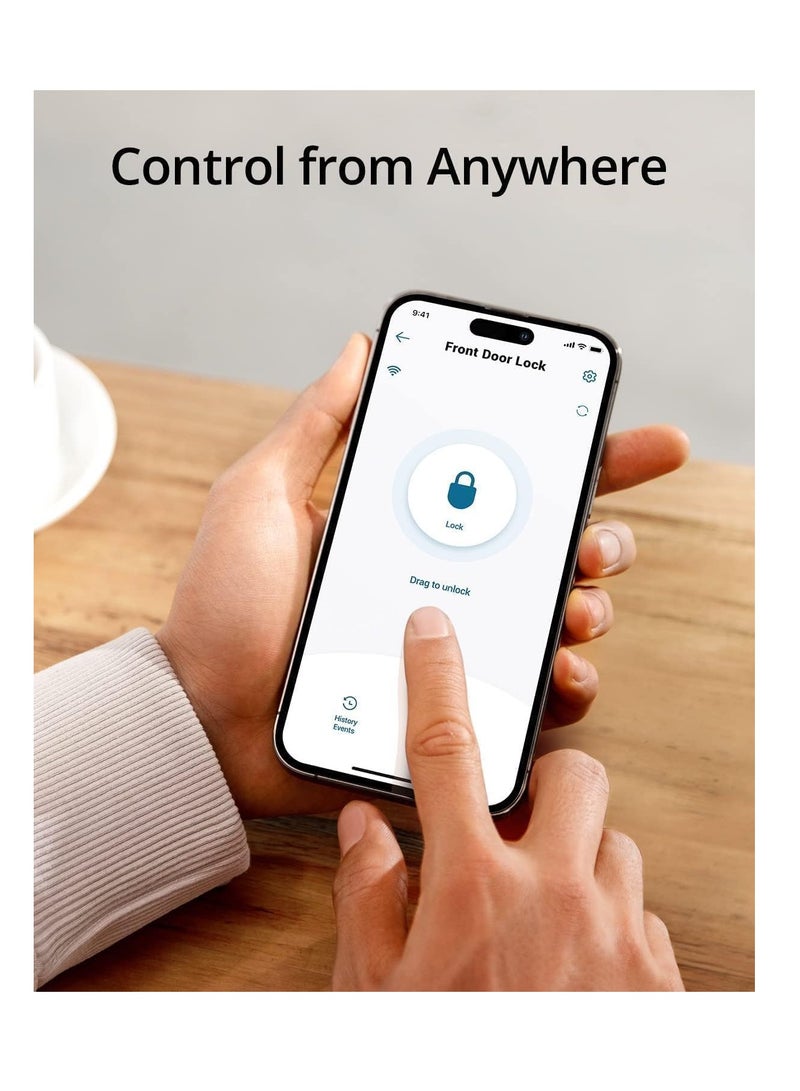 ROBUSTLINE Robustline Rose Type Electronic Smart Lock For Front Door with 4 Functions-2 Years Warranty Fingerprint Mobile App Passcode Metal Key  - Image 3