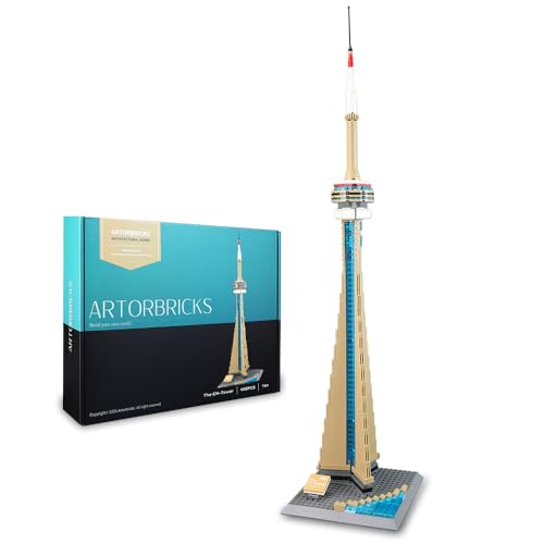 ArtorBricks CN Tower Model Building Kit 400Piece Premium Architectural Set Compatible with Major Brands Detailed Landmark Replica for Collectors Hobbyists 28 Tall 69 Base - Image 1