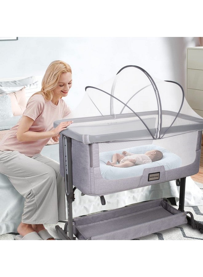 Beberoad Love Bassinet Cover Mosquito Net Cover with 2-Way Zipper Mosquito Net for Bassinet/Bedside Sleeper/Travel Crib (White) - Image 2