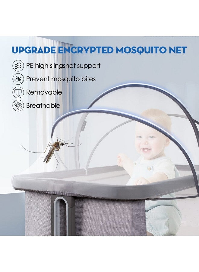 Beberoad Love Bassinet Cover Mosquito Net Cover with 2-Way Zipper Mosquito Net for Bassinet/Bedside Sleeper/Travel Crib (White) - Image 3