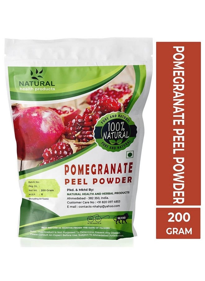 ناتشورال هيلث برودكتس - مسحوق قشر الرمان الطبيعي 100% من Punica Granatum || ترطيب البشرة والعناية بها | قناع طبيعي 100% للوجه لعلاج حب الشباب | مقشر للوجه والجسم | علاج تساقط الشعر (200 جرام) - Image 1