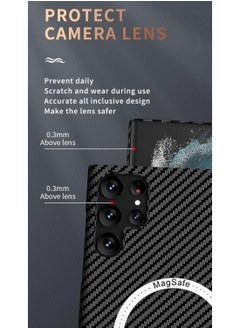 Magsafe Samsung S23 Ultra 5G case for, Compatible with Ma-g-safe - Texture Ultra Thin Fashion Ultra Touch Feel Minimalist Anti-Scratch Anti-Shock Case for S23 Ultra (S23 Ultra, Black)  - Image 3