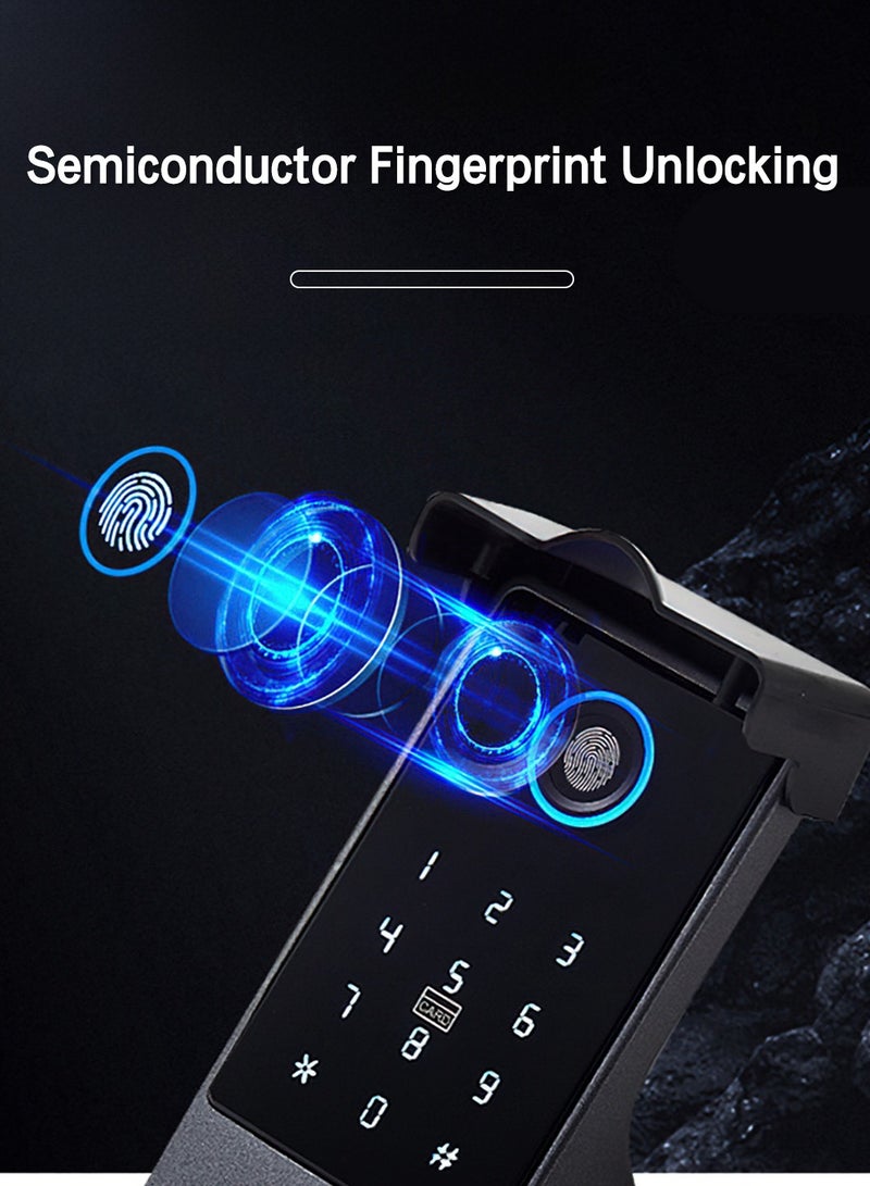 LEOKOR Smart Door Lock, 5-in-1 Keyless Entry Fingerprint Door Lock, Outdoor Courtyard WIFI Electronic Lock, Remote Control with Tuya APP, Fingerprint Entry, Passwords, 2 Keys, 2 RFID Cards, IP65 Waterproof  - Image 5