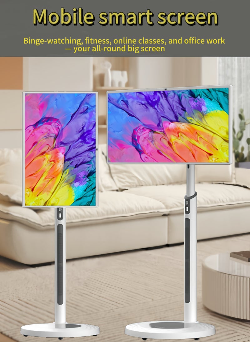 besrey  27 Inch Portable TV Floor, Adjustable Stand-LCD Smart Touch Display, Full-screen fully laminated panel.  - Image 1