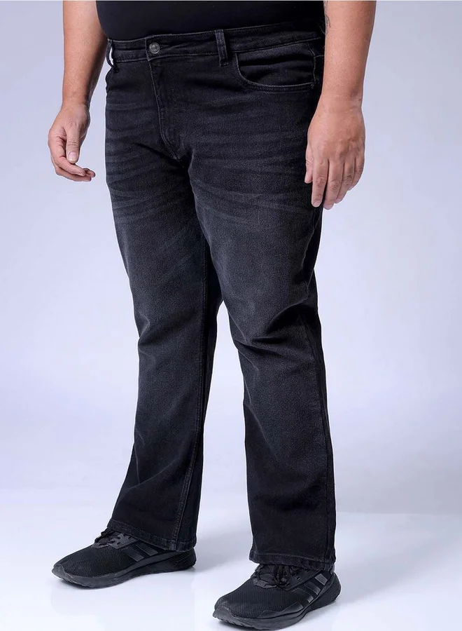 تايك تو جينز مطاطي بمقاس كبير بقصة بوت كت