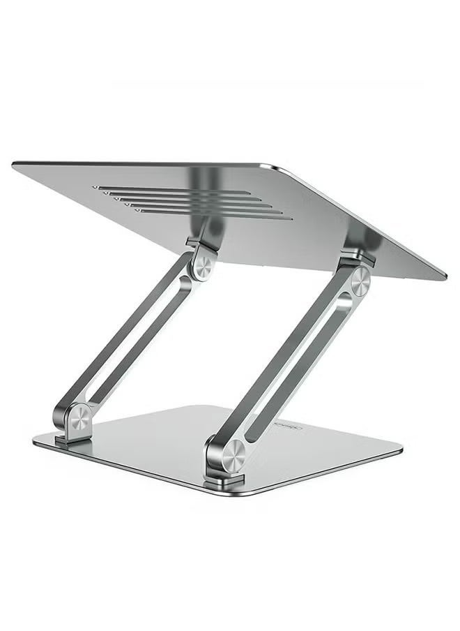 TIGER Adjustable Laptop Stand Silver | Ergonomic Laptop Holder for Desk, Foldable and Portable, Adjustable Height & Angle for Comfort, Sturdy Aluminum Design, Ideal for Work, Study, Gaming, and Travel - Image 3