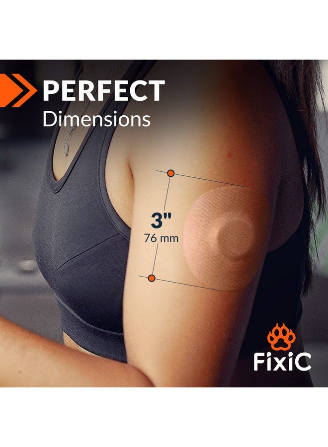 Fixic Freestyle Adhesive Patch 25 PCS - Good for Libre 1, 2, 3 & Plus - Enlite - Guardian - NO Glue in The Center of The Patch - Pre-Cut Back Paper - Long Fixation for Your Sensor! (Tan) - Image 3