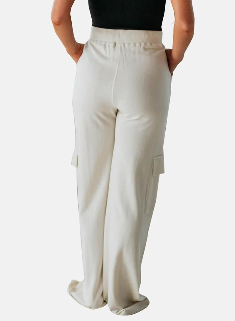 YUNIQEE White Casual Cargo Pants