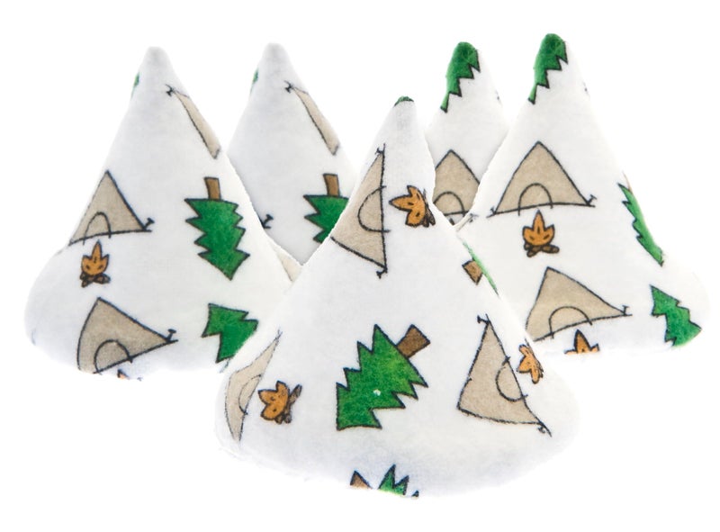 Beba Bean Washable Cotton Pee-Pee Teepees That Shield Baby Boys Pee During Diaper Changes. Makes a Great add-on Gift for a Baby Shower Thanks to its Fun, Gift-Ready Store Packaging. 5 Pack. Camping - Image 1