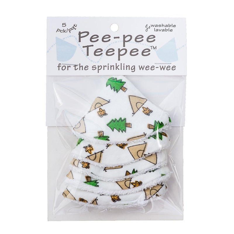 Beba Bean Washable Cotton Pee-Pee Teepees That Shield Baby Boys Pee During Diaper Changes. Makes a Great add-on Gift for a Baby Shower Thanks to its Fun, Gift-Ready Store Packaging. 5 Pack. Camping - Image 2