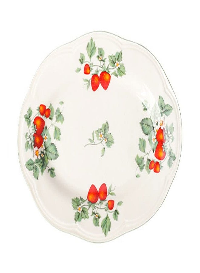 RockTrend Retro Strawberry Pattern Ceramic Dinnerware Set - Steak, Salad, Dessert Plates - Oval - Image 1