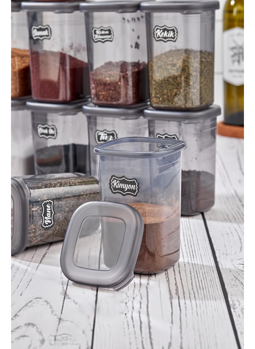‎okyanus Home 12 Piece Labeled Spice Jar Set 450 ml  - Image 3