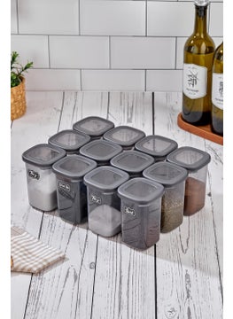 ‎okyanus Home 12 Piece Labeled Spice Jar Set 450 ml  - Image 2