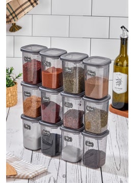 ‎okyanus Home 12 Piece Labeled Spice Jar Set 450 ml  - Image 1
