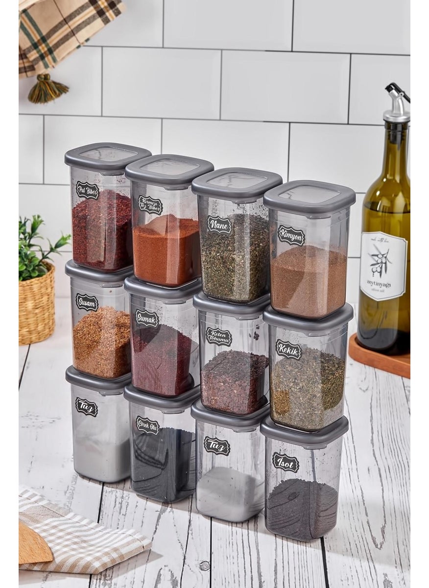 ‎okyanus Home 12 Piece Labeled Spice Jar Set 450 ml  - Image 1
