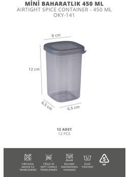 ‎okyanus Home 12 Piece Labeled Spice Jar Set 450 ml  - Image 4
