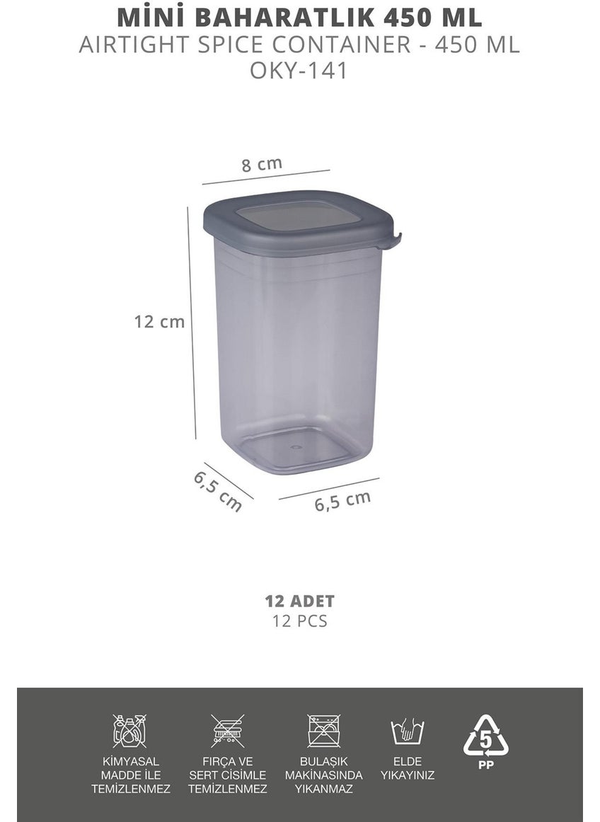 ‎okyanus Home 12 Piece Labeled Spice Jar Set 450 ml  - Image 4
