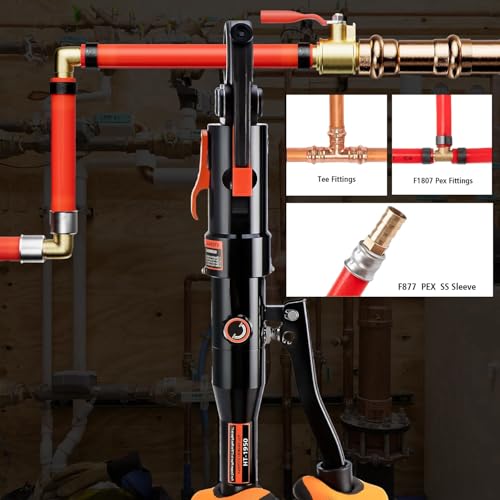 iGeelee Hydraulic Copper Pipe Press Tool with 3 Sets of Dies – Compatible with 1/2", 3/4", 1" Copper Pipe, F877 Stainless PEX Press Sleeves & ASTM F1807 PEX Copper Rings (3/8"–1") - Image 2
