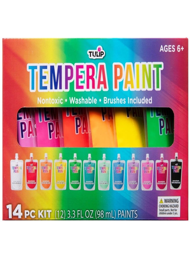 TULIP Washable Tempera Paint Pouches 12-Pack, Art & Craft Supplies, Non-Toxic, Quick Dry Paint, Easy Squeeze for Kids, 12 Rainbow Colors, 6+ - Image 1