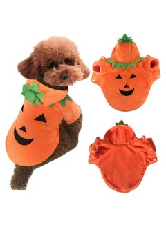 Dog Pumpkin Costume, Pet Cat and Dog Cosplay Costume, Dog Costume Wool Hoodie (Pumpkin)
