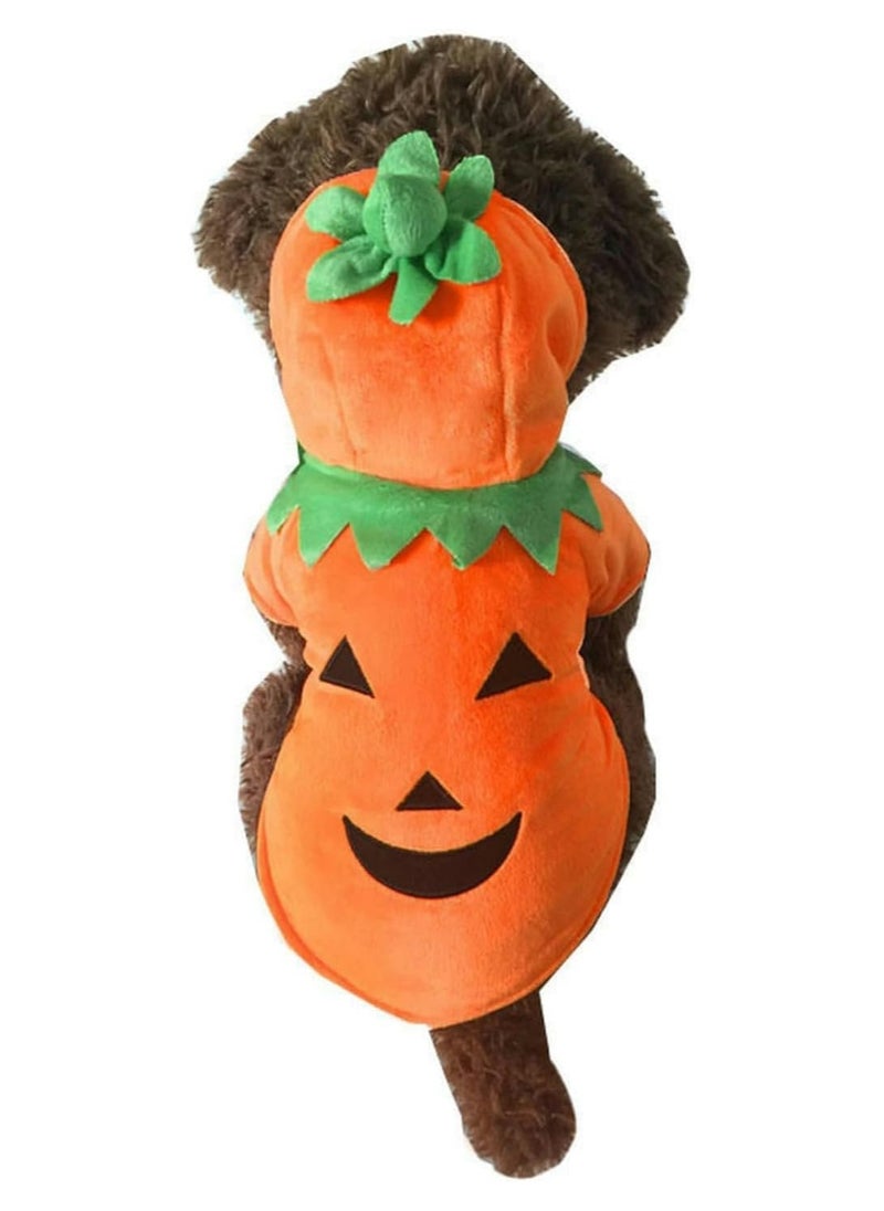 Generic - Dog Pumpkin Costume, Pet Cat and Dog Cosplay Costume, Dog Costume Wool Hoodie (Pumpkin) - Image 1