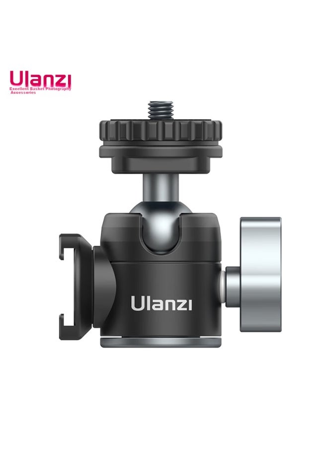 Ulanzi Ulanzi U-60 Dual Cold Shoe Mini Metal Tripod, Hot Shoe Universal Damping Ball Head, Vlog Phone Dslr Camera Photography Expansion Fill Light Accessory  - Image 1