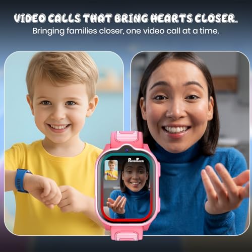 PunnkFunnk TrackNova 4G/5G Kids Smart Watch | HD Video & Voice Calling | Real-Time GPS | Safe Zone, SOS & Class Mode | Family Chat, Games | FaceLock | 800mAh Battery | Smart Watch for Kids - (Pink) - Image 3
