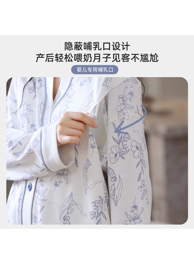 Nordon Long Sleeve & Pants Pregnancy Sleepwear, Cotton Postpartum Nursing Clothes And Loungewear Set For Autumn And Winter - Image 5