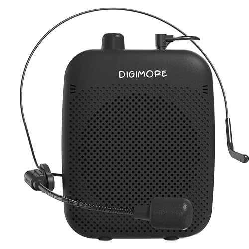 DIGIMORE Voice Amplifier for Teachers with Wired Headset Mic| 12Hrs Battery| with Bluetooth v5.3 and a 10W Speaker for Tour Guides, Yoga and Classroom Teaching Aid for Schools & Colleges (D-1200) - Image 1