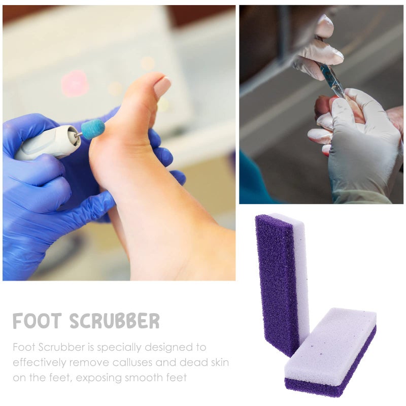 Healifty 2pcs Foot Care Exfoliator Pedicure Tool Foot Pumice Stone Block Remover Scrubber Dead Hard Skin Remover Cleaner Remover for feet(Purple) - Image 4
